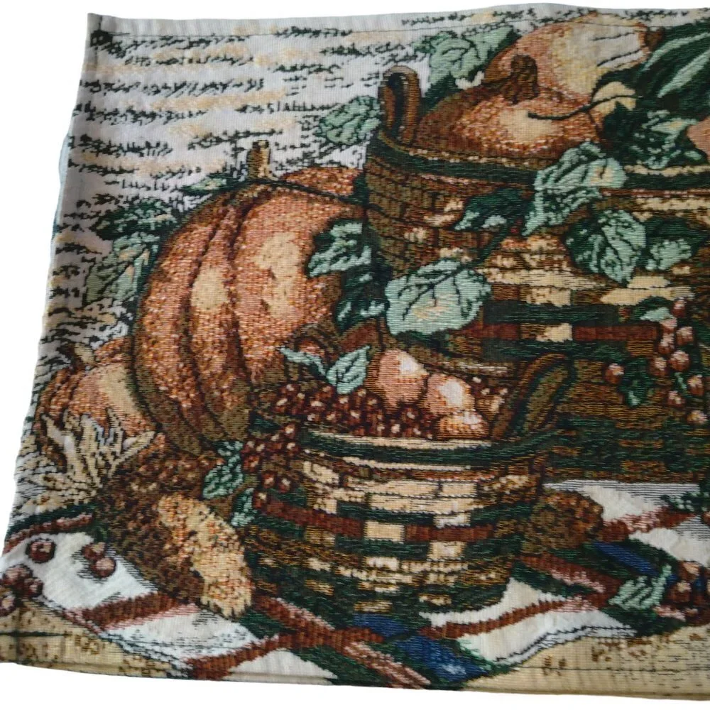 Four Rectangular Among Friends Fall Pumpkin Harvest Tapestry Placemats